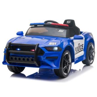 Kids Ride On 12V Electric Police Car Cruiser with 2.4GHZ Parent Remote Control (Blue)