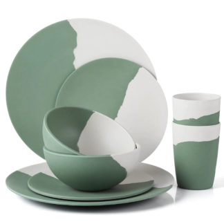 Lekoch Harmony Series Bamboo Fiber Biodegradable Dinnerware Set (Prairie)
