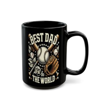 Best Dad in the World Baseball Themed 15oz Coffee Mug - Perfect Father's Day Gift for Sports Loving Dads!