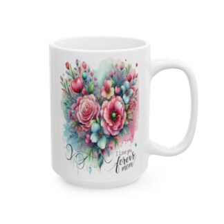 Eternal Love Floral Heart 15oz Coffee Mug - Perfect Gift for Mom Any Day!