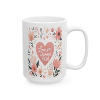 Endless Affection: Floral Heart 15oz Coffee Mug