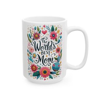 Floral Tribute: World's Best Mom 15oz Coffee Mug