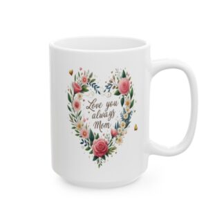 Mom's Daily Joy: Watercolor Love Heart 15oz Coffee Mug