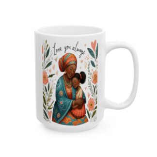 Timeless Love: Watercolor Floral Hugs 15oz Coffee Mug for Mom