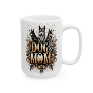 Paw-some Dog Mom 15oz Coffee Mug: Perfect Gift for the Dog-Loving Lady in Your Life!