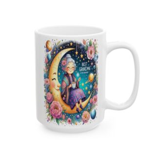 Stellar Grandmother: Best Grandma in the Universe 15oz Coffee Mug - Celestial Tribute