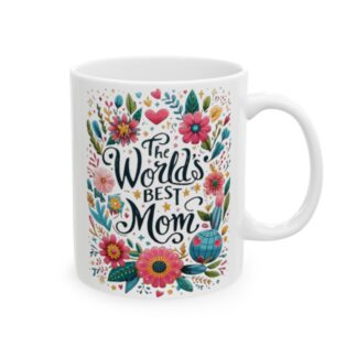 Floral Tribute: World's Best Mom 11oz Coffee Mug
