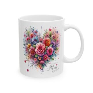 Floral Heart 11oz Coffee Mug: Endless Love for Mom, Anytime!"