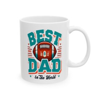 Best Dad in the World Football 11oz Coffee Mug - Perfect Father's Day Gift for Football Loving Dads