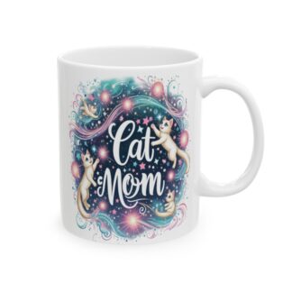 Whisker Wonderland: 'Cat Mom' 11oz Mug - Perfect for Cat Enthusiasts!