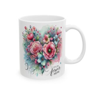 Eternal Love Floral Heart 11oz Coffee Mug - Perfect Gift for Mom Any Day!