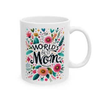 Elegant Floral World's Best Mom 11oz Coffee Mug: A Timeless Gift of Appreciation