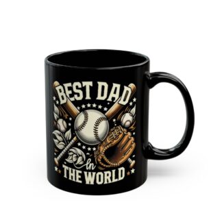 Best Dad in the World Baseball Themed Coffee Mug - Perfect Father's Day Gift for Sports Loving Dads!